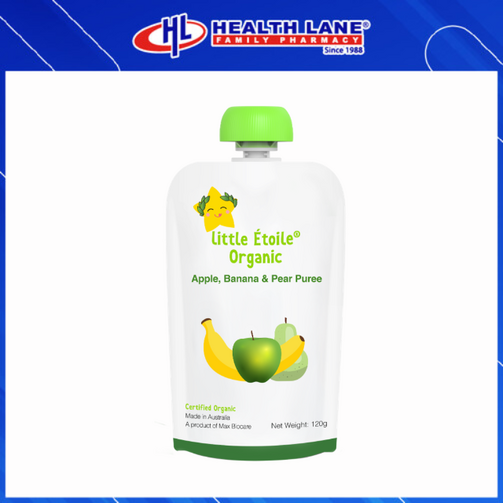 LITTLE ETOILE ORGANIC APPLE, BANANA & PEAR 120G